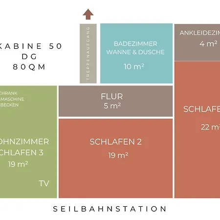 Apartment 50/ Seilbahn Blick / 2 Schlafzimmer *